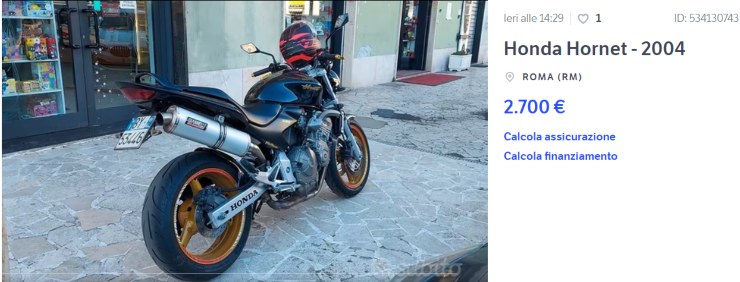 Honda Hornet moto usata occasione vendita