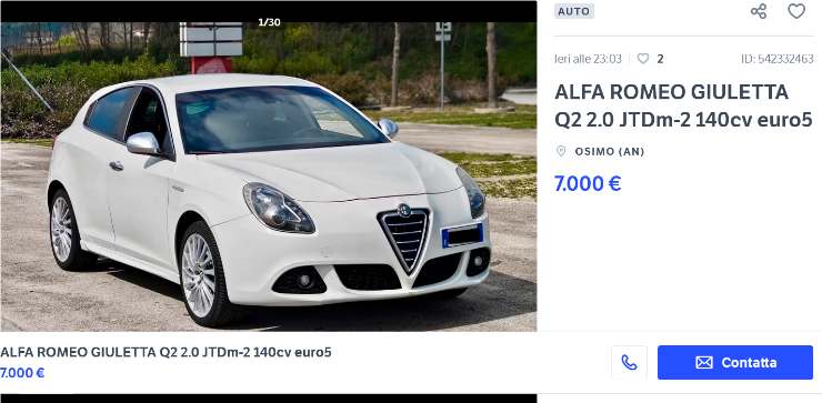 Alfa Romeo Giulietta offerta Subito.it