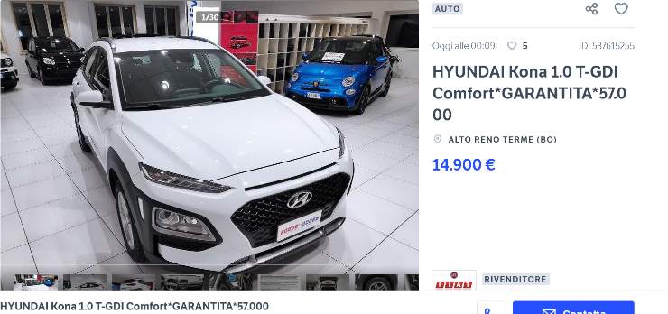 Hyundai Kona prezzo bassissimo