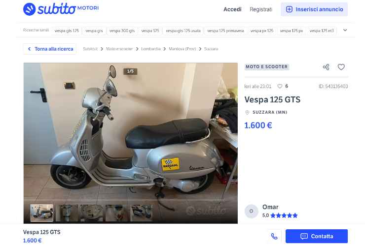 Vespa Piaggio, offerta imperdibile