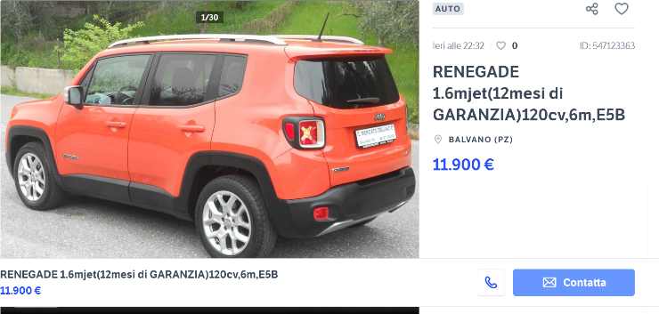 Jeep Renegade costa suv jeep renegade prezzo usato offerta