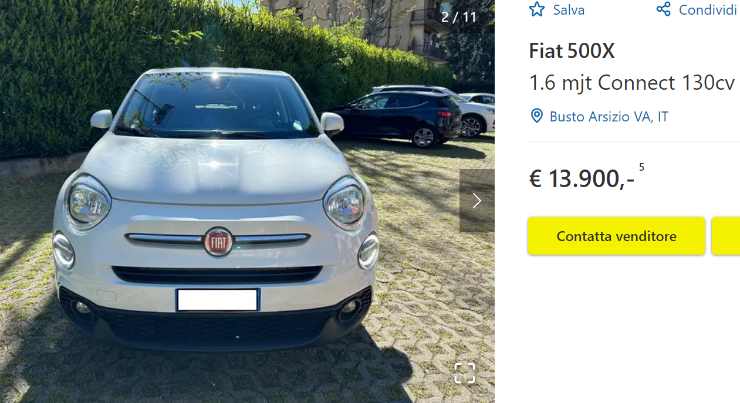 fiat 500x prezzo