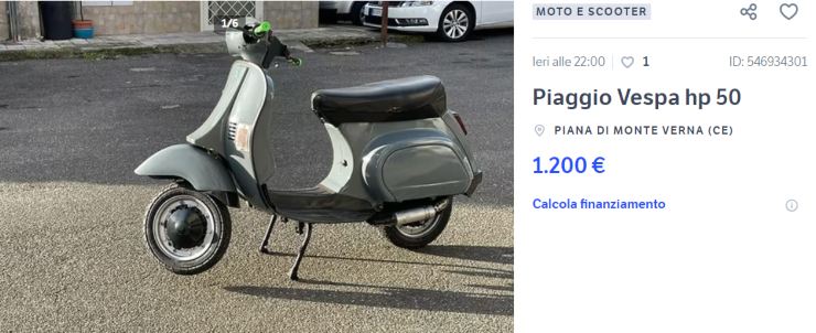 Vespa HP 50 novità moto usata occasione prezzo economica