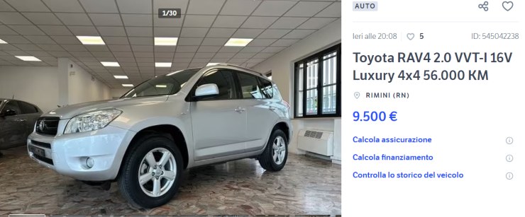 Toyota Rav4 occasione auto novità prezzo usata