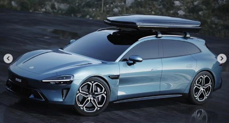 Porsche Taycan Xiaomi SU7 Touring render design novità Cina