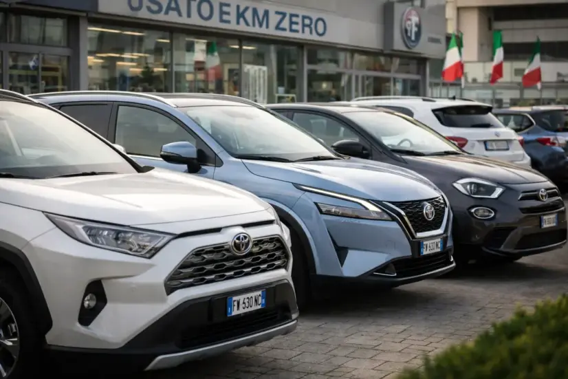 Suv ibridi in esposizione in una concessionaria