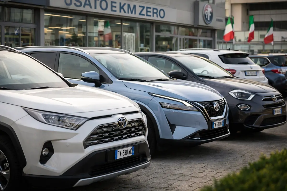 Suv ibridi in esposizione in una concessionaria