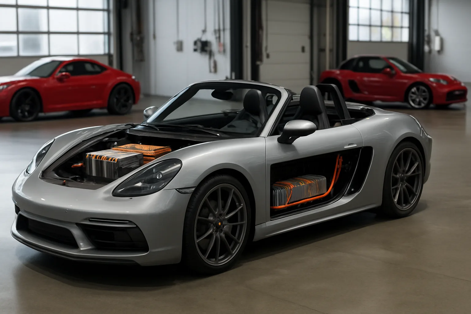 Porsche Cayman e Boxster elettriche: batterie dietro i sedili in schema non ortodosso